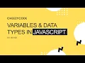 JavaScript Beginner Tutorials - Variables Data Types in JavaScript Hindi