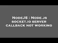 NodeJS Node js socket io server callback not working