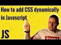 How to add CSS dynamically in JavaScript tutorial for beginners