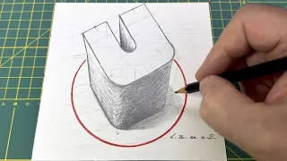 Drawing 3D Letter U #minimalart