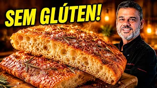 FOCACCIA SEM GLÚTEN E SEM LEITE (Fácil, Macia e Crocante!)
