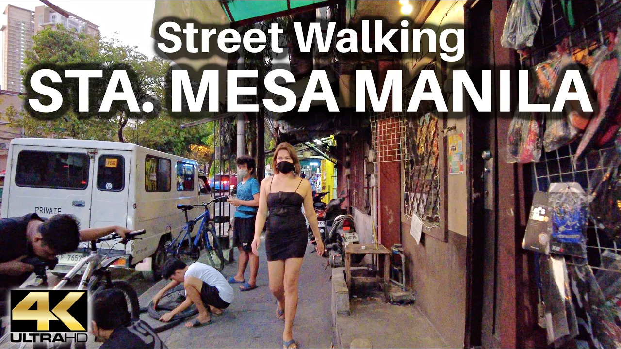 Simple Local Scenes from STA MESA MANILA Philippines - Walking Tour [4K]