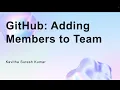 GitHub Adding Members to Team
