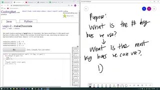 Logic-2 makeChocolate Java Tutorial Codingbat com
