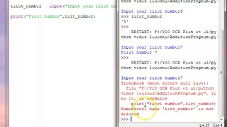 Python 3 Course 06 Error name not defined