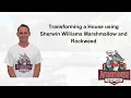 Transforming a House Using Sherwin Williams Marshmallow and Rockweed