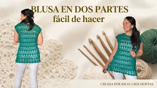 ￼ Blusa a crochet🧶Calada Elegante: Inspiración Paraíso Verde