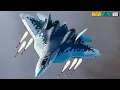 Sukhoi SU-57 Stealth Fighter Jet Cobra-manoeuvre en geluid van Su-57