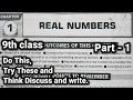 9th class Maths 1 Real Numbers chapter Do This Try These and Think Discuss and Write Part - 1