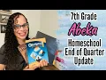 Our 7th Grade Abeka Homeschool Q1 Review Grading Record Keeping What Worked What Changed