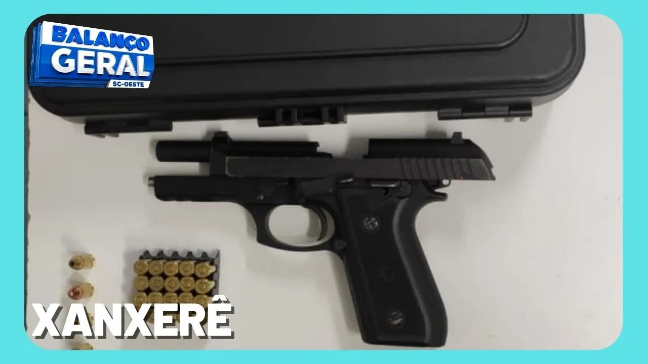 Denúncia de tiros acaba com homem preso e pistola apreendida em Xanxerê