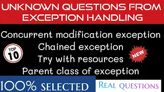 Exception Handling realtime interview questions Concurrent Modification Exception