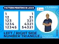 Pattern Printing in JAVA Session 22 Left Right Side Number Triangle Printing Prasad Sir