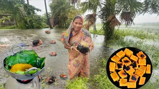 বৃষ্টিতে ভিজে মাঠ থেকে পাকাতাল কুড়িয়ে তালের পোড়াপিঠা বানালাম, এর স্বাদ মুখে লেগে থাকবে 
