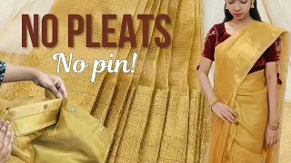 Wear saree without pleating everyday | Ready to wear saree hack