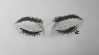 تعلم رسم عين مغلقة للمبتدئين How To Draw Closed Eyes 