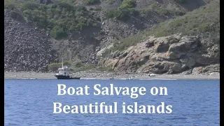 Boat salvage on the beautiful island. We continue to sail the Med