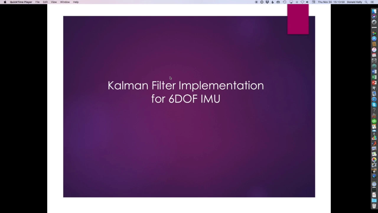 Kalman Filter for 6DOF IMU Implementation (2/6)