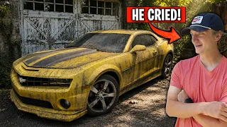Restoring Deceased Grandpa s ABANDONED Bumblebee Camaro SS For His Grandson