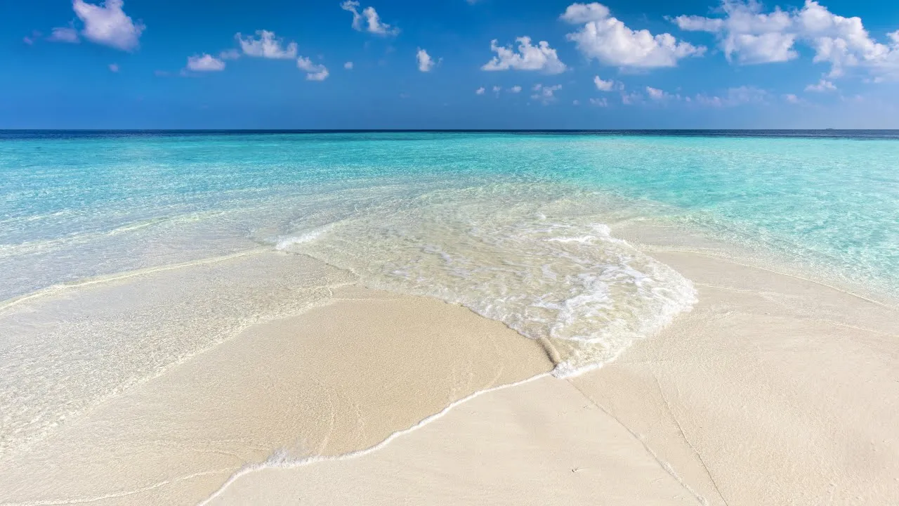 White Sand Beaches Scenic Relaxation - Calming Music With Beautiful White Sand Beach Scenery