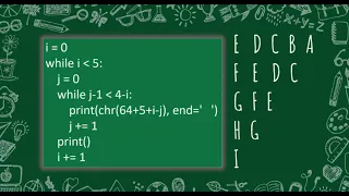 105 Alphabet Right Angle Triangle Pattern without any pre-defined method using while loop in Python