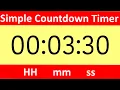 Simple Countdown Timer 3 minute 30 seconds Yellow BACKGROUND