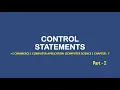 Control Statements 1 Computer Science Part 2