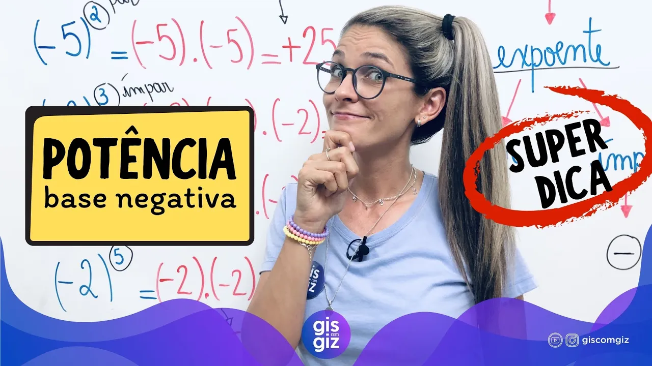 POTÊNCIA COM BASE NEGATIVA | POTENCIAÇÃO COM NÚMEROS INTEIROS |