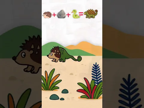 🦔🪨🐍 Hedgehog + Rock + Snake = Ankylosaurus #shorts #funny #dino