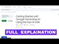 Getting Started with Google Generative AI Using the Gen AI SDK GenAI Google cloud Labs