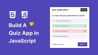 Build A Quiz App in HTML CSS JavaScript Quiz App Tutorial in JavaScript