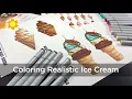 Coloring Realistic Ice Cream Cones
