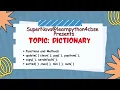 Class 11 CBSE Dictionary in Python Dictionary Functions and methods C Sc IP