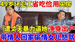 49岁女环卫工花一辈子积蓄买房,遭丈夫暴力逼她净身出户,带着情人回家偷情女儿怒骂【人间真情录】