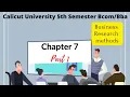 Calicut University 5th sem bcom bba BRM chapter 7 Data processing part 1