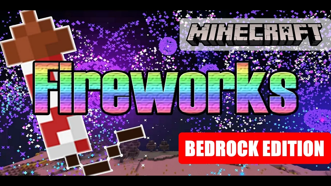 Minecraft Tutorial | How to Make Fireworks in Minecraft Bedrock | Crossbow Firework Minecraft Guide
