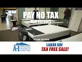 A-1 Appliance Bedding Furniture Labor Day Tax Free Sale We Pay the Sales Tax