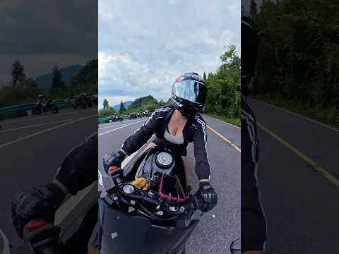 Cute motorcycles rider