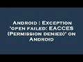 Android Exception open failed EACCES Permission denied on Android