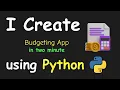 I CREATE BUDGETING APP IN 2 MIN USING PYTHON LEARN PYTHON BY BUILDING SIMPLE PROJECTS
