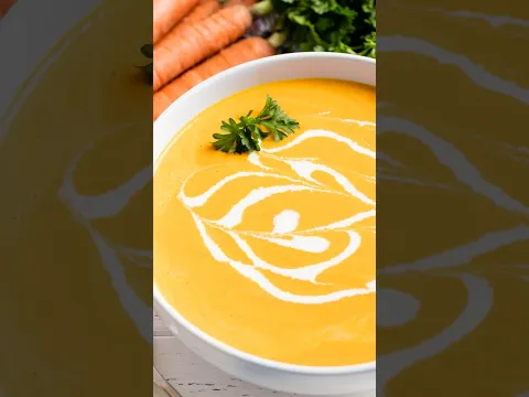 Deliciously Creamy Carrot Soup #soup #carrot #carrotsoup #recipe #cooking #dinner