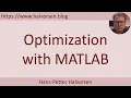 MATLAB - Optimization