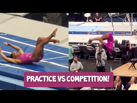 Download MP3 Simone Biles compete the hardest vault in the world - Practice vs Competition US Classics 2024