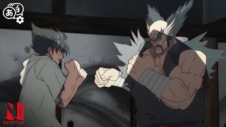 Jin Kazama Fights His Grandfather Tekken Bloodline Clip Netflix Anime