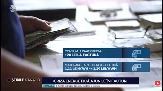 Stirile Kanal D - Criza energetica ajunge in facturi! | Editie de seara
