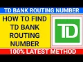 how to find td bank routing number