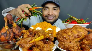 Download SPICY WHOLE CHICKEN CURRY, SPICY MUTTON CURRY  CHICKEN FRY LEG PIECE WITH FRIED RICE, EATING SHOW MP3