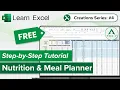 Nutrition and Meal Planner - Free Template and Step by Step Tutorial