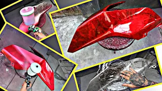 How to custom paint a bike with candy red marble effect