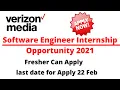 Verizon Media Internship 2021 Fresher can apply software engineer internship EducationMark